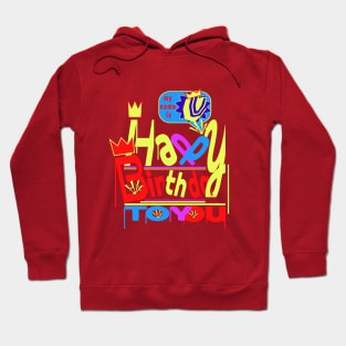 Happy Birthday Alphabet Letter (( V )) Dazzling Creative Design Hoodie